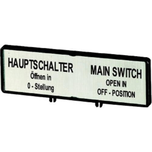 Image of Eaton 030170 Carrier with sign, sign, main switch only open in 0 position, in en/en, for T0, T3, P1