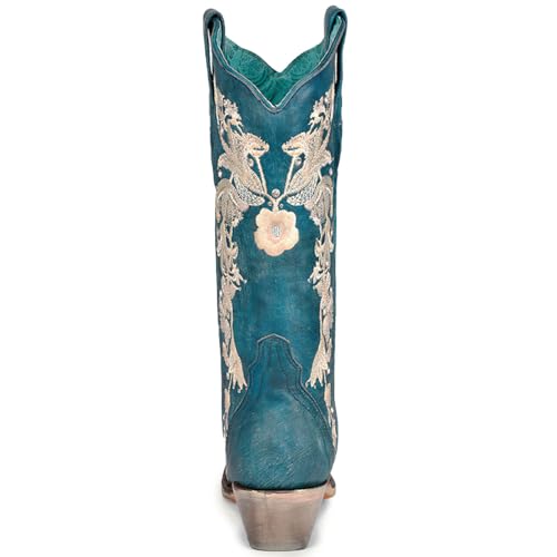 Image of Corral Ld Navy Blue Studs & Floral Embroidery & Crystals, Size: 10.5, Width: M