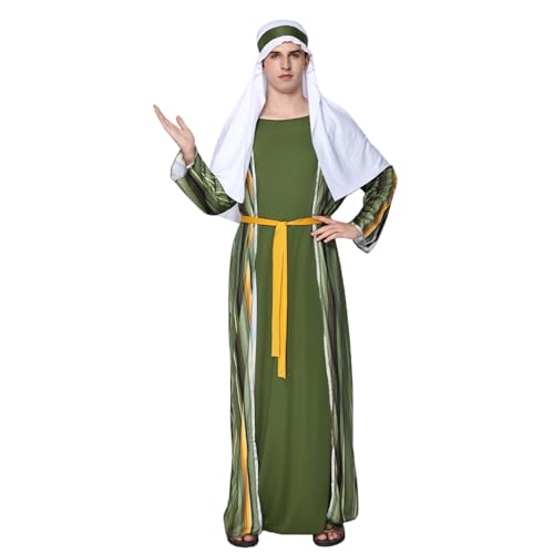 EraSpooky Adult 3 Wise Men Costume Mens Three Kings Outfits Biblical Nativity Costumes Green