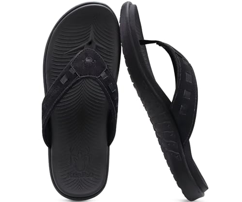 Image of KuaiLu Mens Sport Flip Flops Comfort Orthotic Thong Sandals with Plantar Fasciitis Arch Support Outdoor Summer Beach Size 7~15