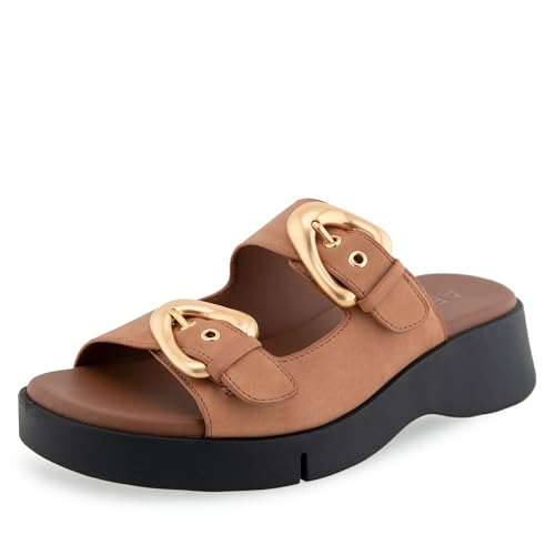 Aerosoles Women's Faith Slide Sandal, Tan Leather, 7.5M