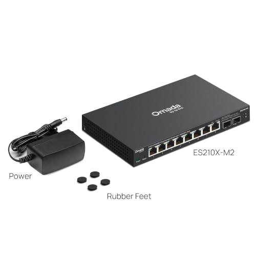 Image of TP-Link Omada 8 Port 2.5G Switch, Easy Managed, 2*10G SFP+, VLAN, Auto Loop Prevention, IGMP Snooping, Fanless, Durable Metal w / Shielded Ports (ES210X-M2)