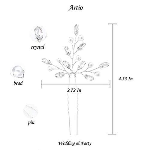 Evild Wedding Hair Pieces Pearl Hair Pins Silver Bridal Hair Accessories for Women - Image 4