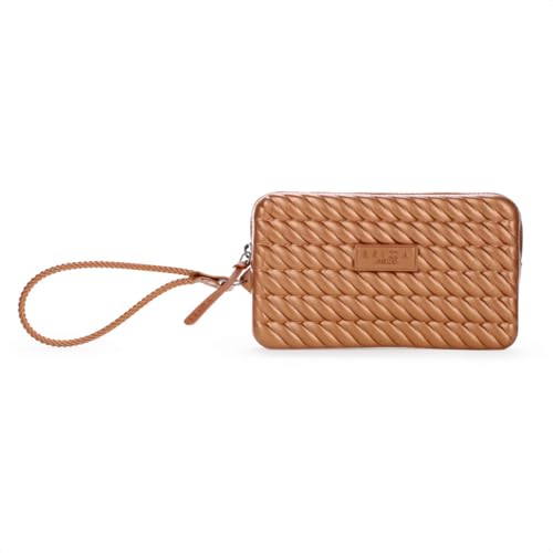 Bolsa Clutch Brizza Arezzo Alça Marrocos Marrom Metalizado - Feminino - Único - marrom