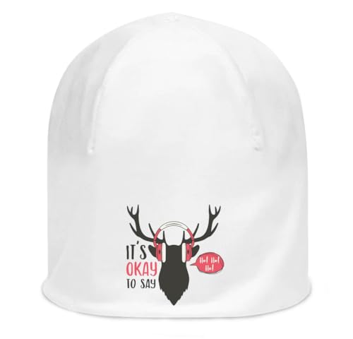 Bonnet de Noël en coton fin blanc pour vos soirées festives d'hiver