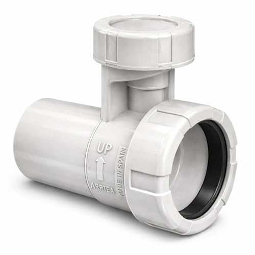 Válvula de Aireación Intercambiable 1 1/2 x 40 Elimina Malos Olores y Gorgoteo en Desagües – Fácil Instalación para Lavabo, Fregadero y Bote Sifónico fluvia (12X40)