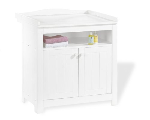 Preisvergleich Produktbild Pinolino Wickelkommode Nina, romantische Wickelkommode, Wickelfläche 85 x 75 cm, Wickelhöhe 90 cm, Wickelansatz abnehmbar, Fichte, weiß lasiert (Art.-Nr. 13 16 17)