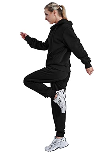 Image of Facitisu Women Fleece Sweatsuit 2 Piece Outfit Winter Warm Sherpa Lined Tracksuit Zip Up Hoodie Sweatshirts and Sweatpants