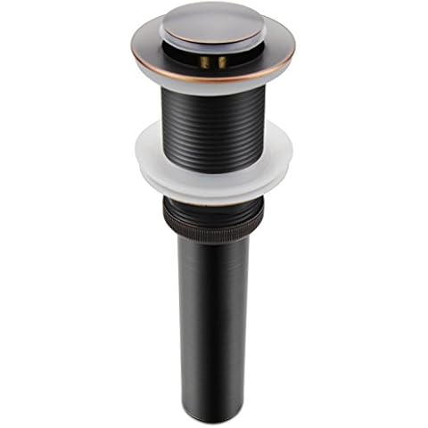 Oil Rubbed Bronze Pop Up Drain, Bathroom Vessel Lavatory Vanity Faucet Sink Drain Stopper, ORB without Overflow Cover