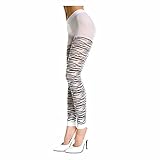 Music Legs Opaque Leggings With Zebra Print Black/White One Size Fits Most