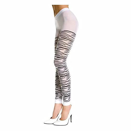 Music Legs Opaque Leggings With Zebra Print Black/White One Size Fits Most