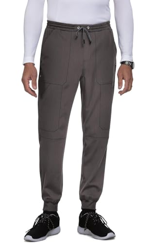 KOI Next Gen 608 Men's Day to Night Jogger Scrub Pant, Heather Grey, Large
