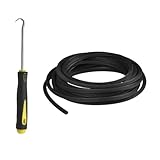 BAYTORY Fenster-Siebverzahnung, 0,4 cm x 30,5 m, Ersatz, rund, schwarz, für Fenstergitter, Spline und Spline-Entfernungshaken, Fenster-Reparatur für die Installation von Türgitter-Bildschirmen (0,4 cm