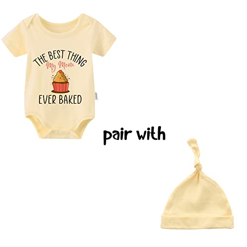 Baby Triplets Bodysuits My Mom Ever Baked Newborn Twin Clothes Girls Romper Boys Outfit With Hat Set2