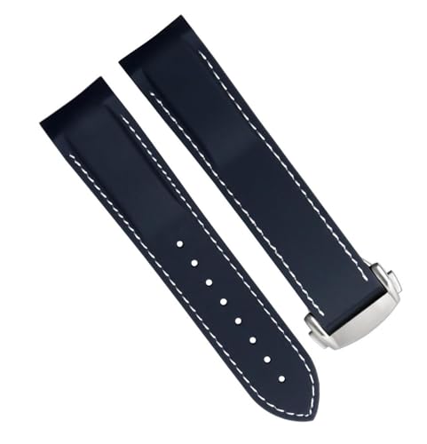 Bracelet Montre Caoutchouc 22mm Sangle de Remplacement Homme avec Fermoir Acier