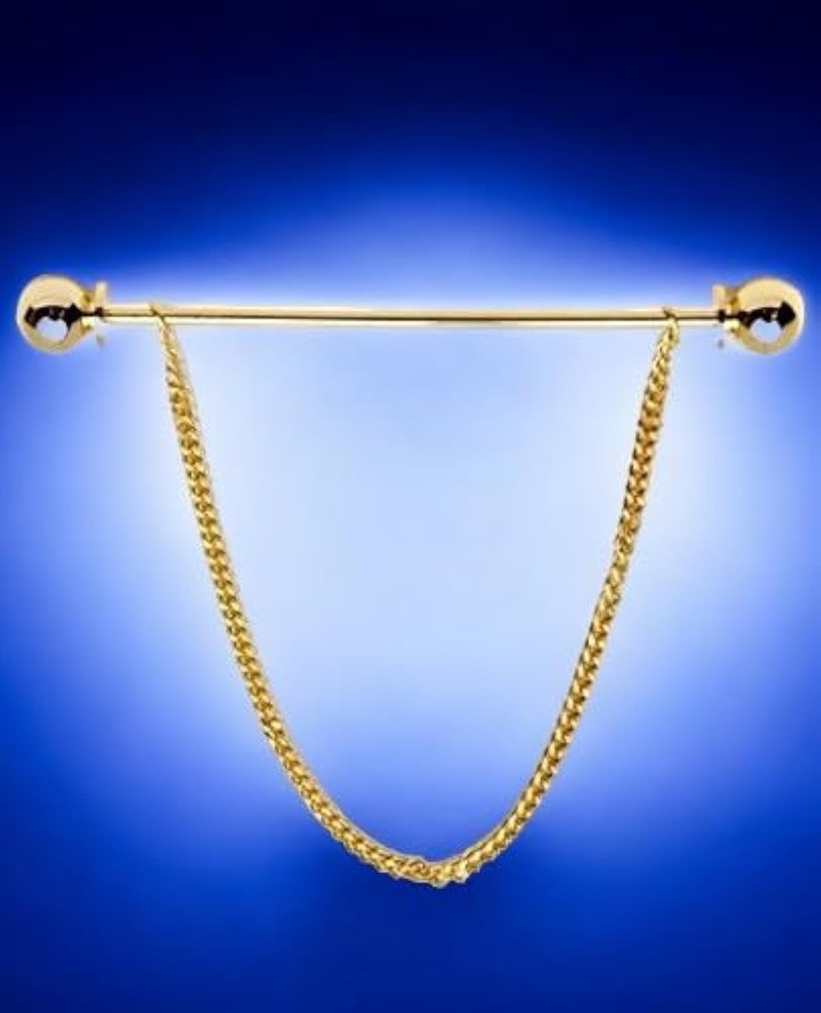 Golden Collar Bar with Removable Chain for Men & Women, Gift Box