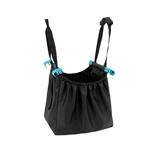 Handy Sandy Cart Caddy – 3-Pack Reusable Shopping Bags with Cart Clips | Heavy-Duty Grocery Organizer Tote Set | Eco-Friendly, Foldable, 40 lb Capacity | Black