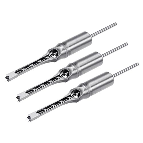 Foret à trou carré de 8 mm uxcell en acier au carbone pour mortaiseuse Set de 3