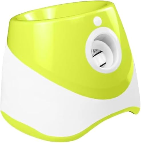 HeyDear ペットボール投げ器電動ボール投げ器屋外おもちゃ、小型犬および中型犬用プラスチック犬自動ボールランチャー、犬ボール投げランチャー、犬自動ボールランチャーインタラクティブペットボール投げ機屋外屋内用投げゲーム (グリーン,ボール3個)