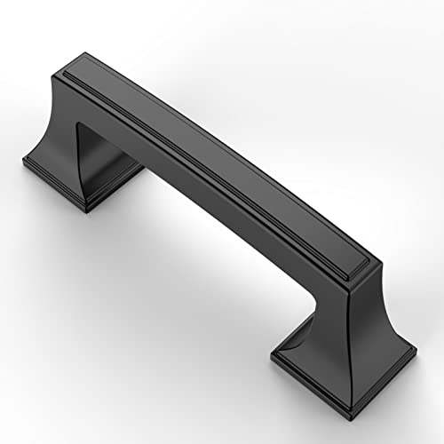 SUNCN 20個パック 3インチ (76mm) マットブラック キッチンキャビネットハンドル キャビネ取っ手 キッチンハードウェア 食器棚ハンドル 引き出し ドレッサープル