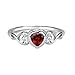 Sterling Silver January CZ Simulated Birthstone Baby Ring with Heart
