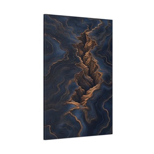 Toile Nature Canyon Navy or style galerie avec châssis épais 3 cm