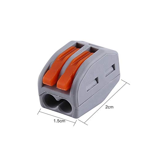 Image of Compact Splicing Connectors - 2 Port Wire Connector - Electrical Connectors Blocks - Butt Terminal Connectors (4pcs, 2-Port, Orange)
