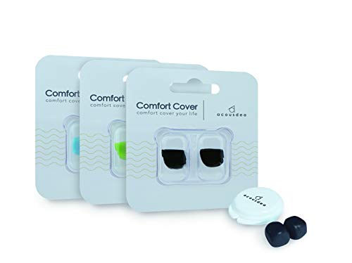 Ear Plugs for Sleeping, Acousdea Reusable Moldable Silicone Ear Plugs, Waterproof, Suitable for Snoring, Swimming, Working, Studying, Noise Cancelling up to 40 dBSPL, Multi-Color w Carry Case, 3 Pairs