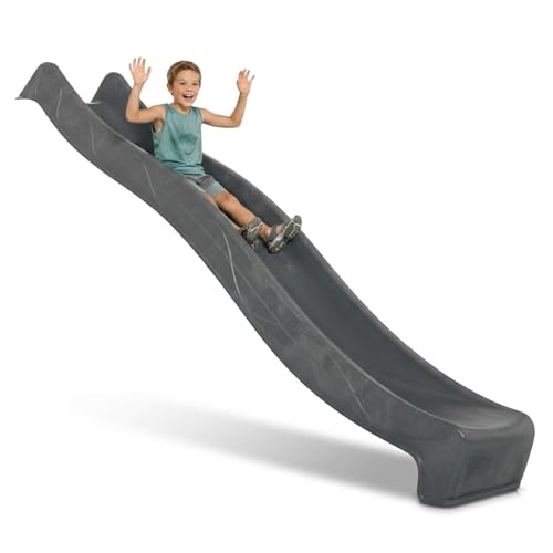 DEMMELHUBER - Kinder Rutsche Outdoor Garten Spielgeräte, Stabile Wasserrutsche für Kinder, Alternative zu Indoor Spielgeräten, 2,90 Meter lang (Anthrazit)