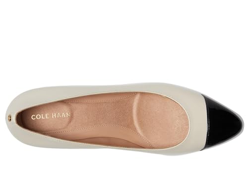 Cole Haan Women's The Go-to Block Heel Pump 45MM, Ivory/Black LTR, 82