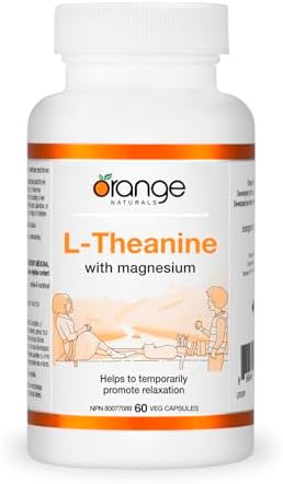 Orange Naturals - L-Theanine with Magnesium Bisglycinate 250mg, 60 Capsules 60-Day Supply - Enhanced Sleep and Relaxation Support without Drowsiness, Promotes Mental Calmness - Vegan and Non-GMO