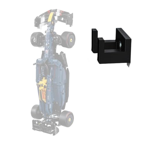 Image of Wall Mount Bracket Compatible with LEGO Technic Red Bull RB20 42206 | Vertical Display Stand Holder for Car Model | Includes Screws and Wall Plugs | LEGO Set Not Included