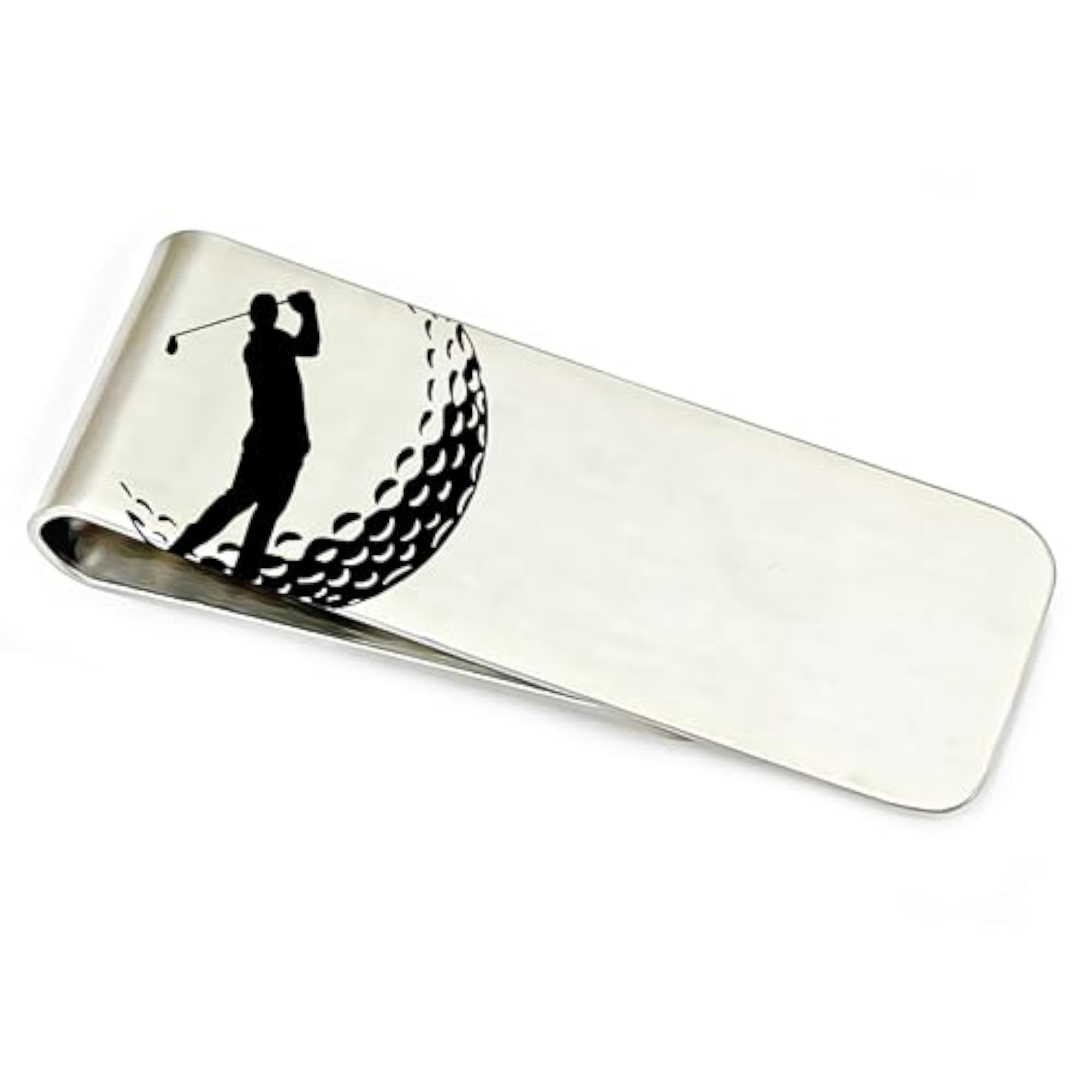 Stainless Steel Money Clip, Black, Golf