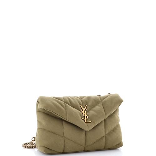 Saint Laurent, Pre-Loved Loulou Puffer Shoulder Bag Quilted Canvas Mini, Green2