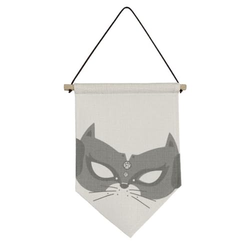 Bannière en toile suspendue motif chat noir pour habiller un mur vide