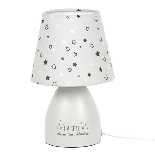 Home Deco Kids, LA00131, Lampada da Comodino per Bambini Grigia, Luce Notturna Moderna, Decorazione per la cameretta dei Bambini, Illuminazione Personalizzabile, Materiali durevoli, 30x15 cm, Grigio