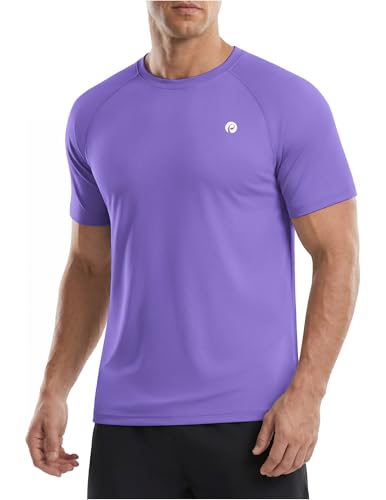 Image of PINSPARK Workout Shirts for Men UPF 50+ Quick Dry Athletic Gym Tee Shirts Mens Short Sleeve Running Cooling Swimming T-Shirt