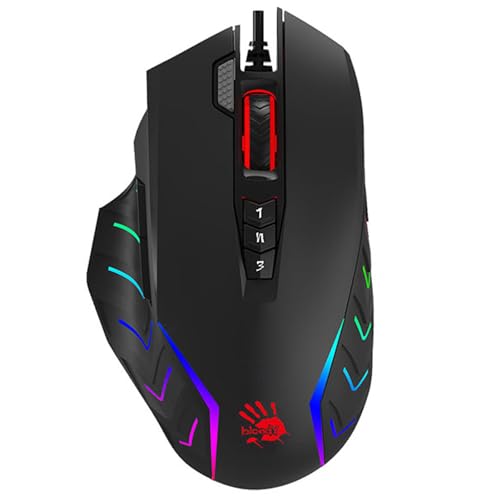 A4tech J95S Stone Black USB Gaming Maus, Optischer Sensor BC3332-S, Light Strike-Technologie, DPI: 100-8000