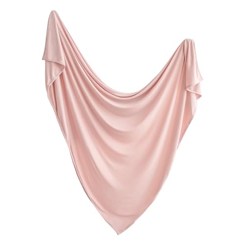 Image of mushie Stretchy Baby Swaddle Blanket | Extra Soft & Snug Fit | 47"x47" (Blush)