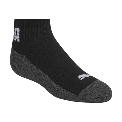 PUMA Boys' Quarter Crew Socks (8-Pack), Black Grey, 7-8.5 - image 2
