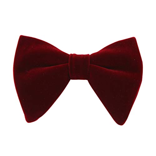 Image of Mens Oversized Velvet Bow Tie Solid Color Formal Tuxedo Pre-Tied Big Bowtie