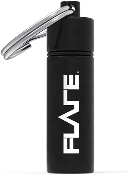 Flare Capsule Aluminium Keychain Case for Earplugs and Ear Tools, Splash Resistant Screw Top with O Ring Seal, Standard Size