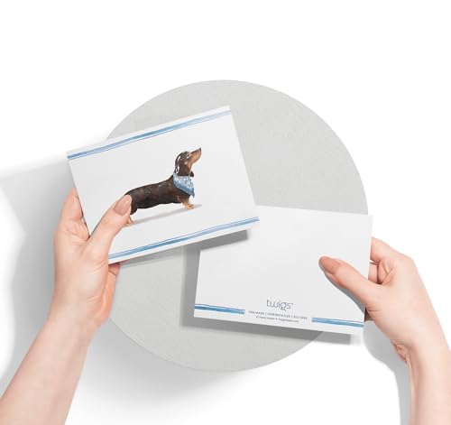 Image of Twigs Paper Dachshund Thank You Cards, 12 Dog Stationery Note Cards