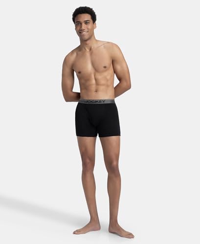 Image of Jockey 8009 Men Super Combed Cotton Rib Solid Boxer Brief with Ultrasoft and Durable Waistband (Pack of 3)