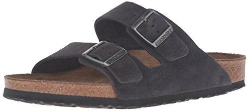 Birkenstock Unisex Arizona Velvet Gray Sandals - 39 M EU / 8-8.5 B(M) US