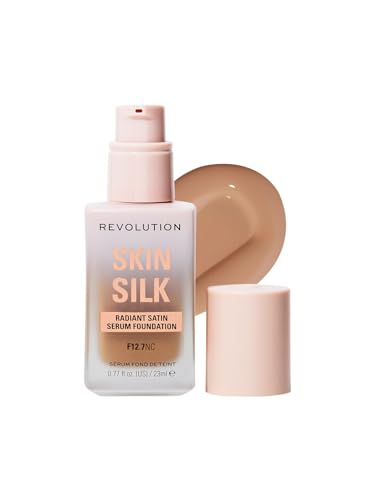 Image of Revolution Skin Silk Serum Foundation- F12.7, Neutral Cool 23ml | Lightweight, Hydrating Foundation with Hyaluronic Acid & Peptides | Natural, Radiant Finish with Light-Medium Coverage | Long-Lasting Base Makeup | Shades Specially Selected for Indian Skin Tones