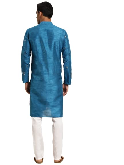 Sojanya (Since 1958 Men'S Silk Blend Mirror Work Indian Traditional Ethnic Dresses Kurta Churidar Pyjama Set2