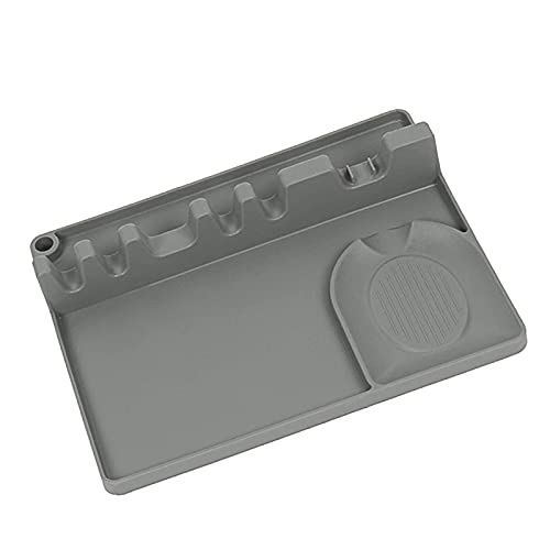 Resto Cuchara Cocina Silicona, Reposacucharas Cocina Resistente Calor, Soporte Cuchara Cocina Grises, Para Lugar Utensilios Cocina, Cubiertos Mesa Sostener Cuchara, Cepillo, Etc.Mantener Mesa Limpia Cover