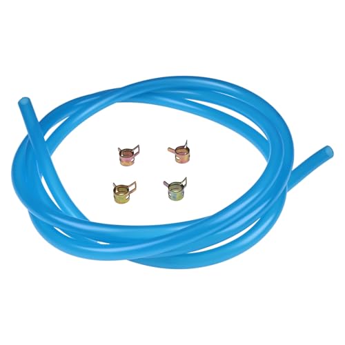 ZTUOAUMA 7' Long 1/4'' ID 3/8'' OD Blue Fuel Line Kit with Clamps Compatible with Small Gas Diesel Powersports Generators Engines Snowmobile Dirt Bike Quad Motorcycle Go Kart Golf Cart