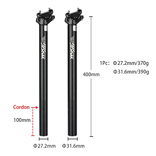 BESNIN Bike Seat Post 27.2*400mm Alluminium Alloy Bicycle Seat Post with 28.6/30.9/31.6mm Bike Seatpost Shim for MTB BMX Road Bike - Image 2